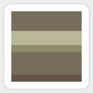 A tremendous impression of Purplish Brown, Grey Brown, Camouflage Green, Putty and Artichoke stripes. Sticker